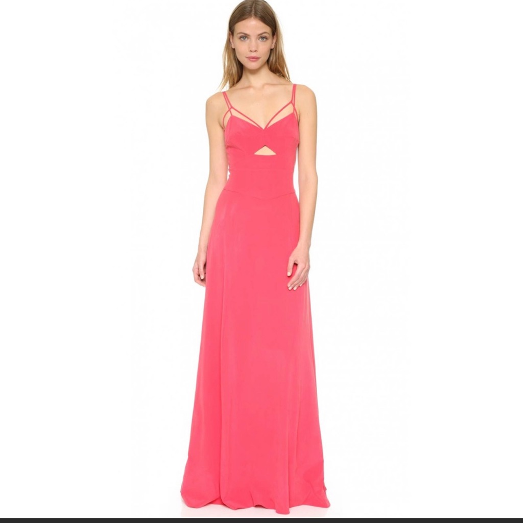{Petite} L'agence Silk Cutout Maxi Dress Gown Best Dressed Guest